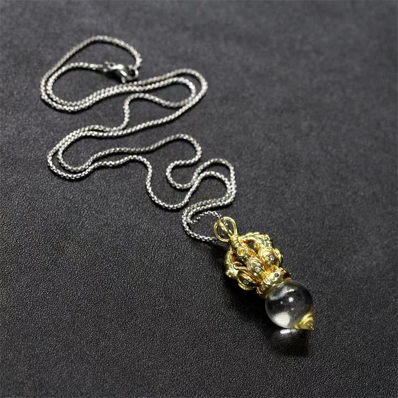Tibetan Dorje Vajra 4 Prong Lotus Liuli Crystal Strength Necklace Pendant - Image 24