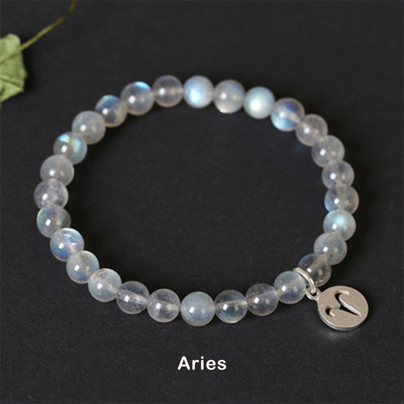 12 Constellations of the Zodiac Moonstone Charming Bracelet - Image 3