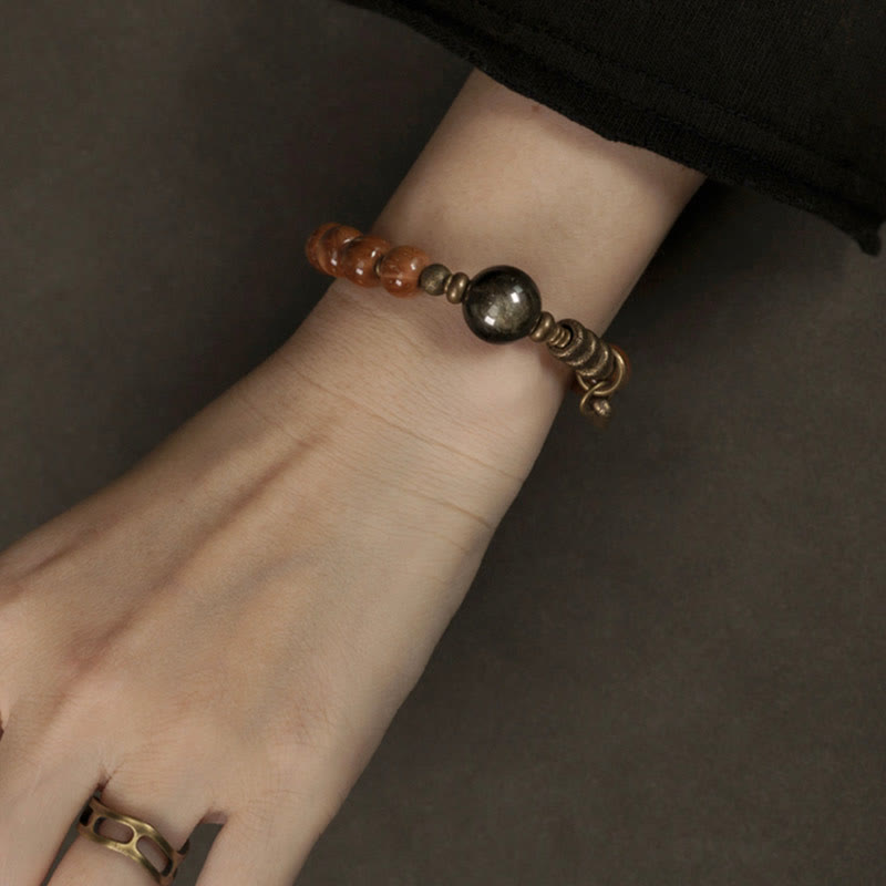 Kuka Seed Tiger Eye Gold Sheen Obsidian Copper Wealth Luck Bracelet - Image 14