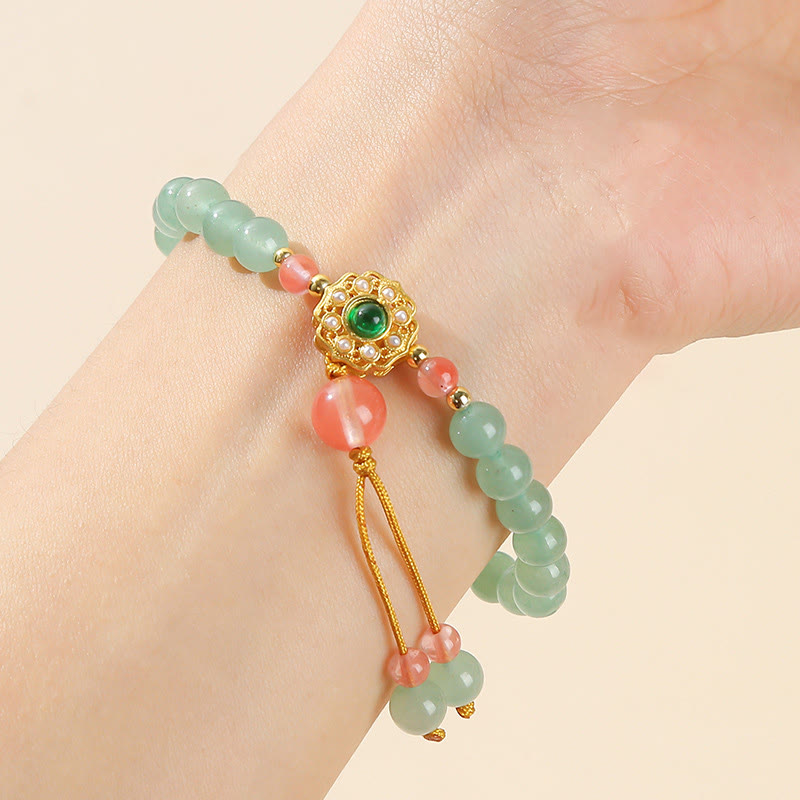 Green Aventurine Luck Bead Tassel Bracelet