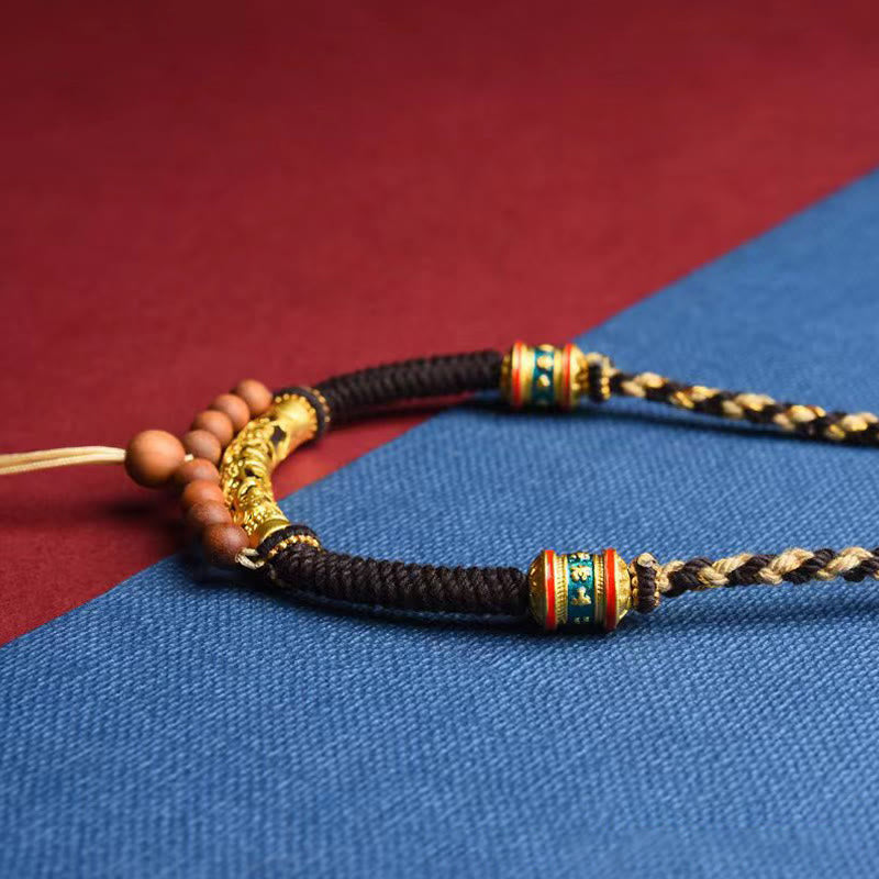 Tibetan Handmade King Kong Knot Om Mani Padme Hum Prayer Wheel String Necklace Pendant - Image 6
