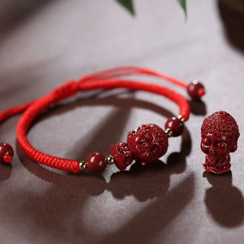 Chinese Zodiac Natal Buddha Cinnabar Amulet Blessing String Bracelet - Image 11