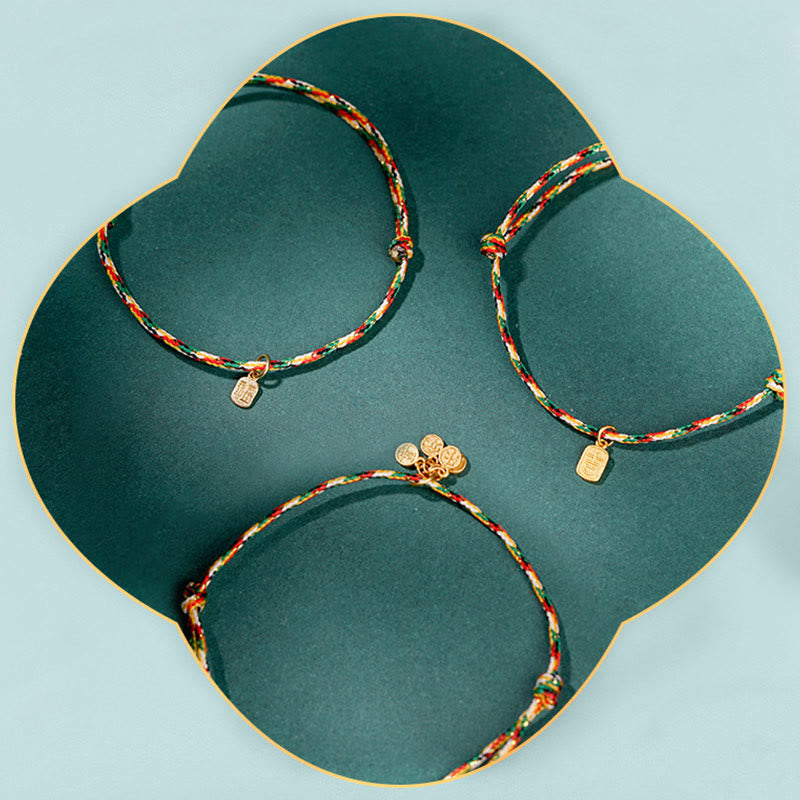 Auspicious Fu Character Peace And Joy Luck Handmade Multicolored Child Adult Bracelet - Image 16