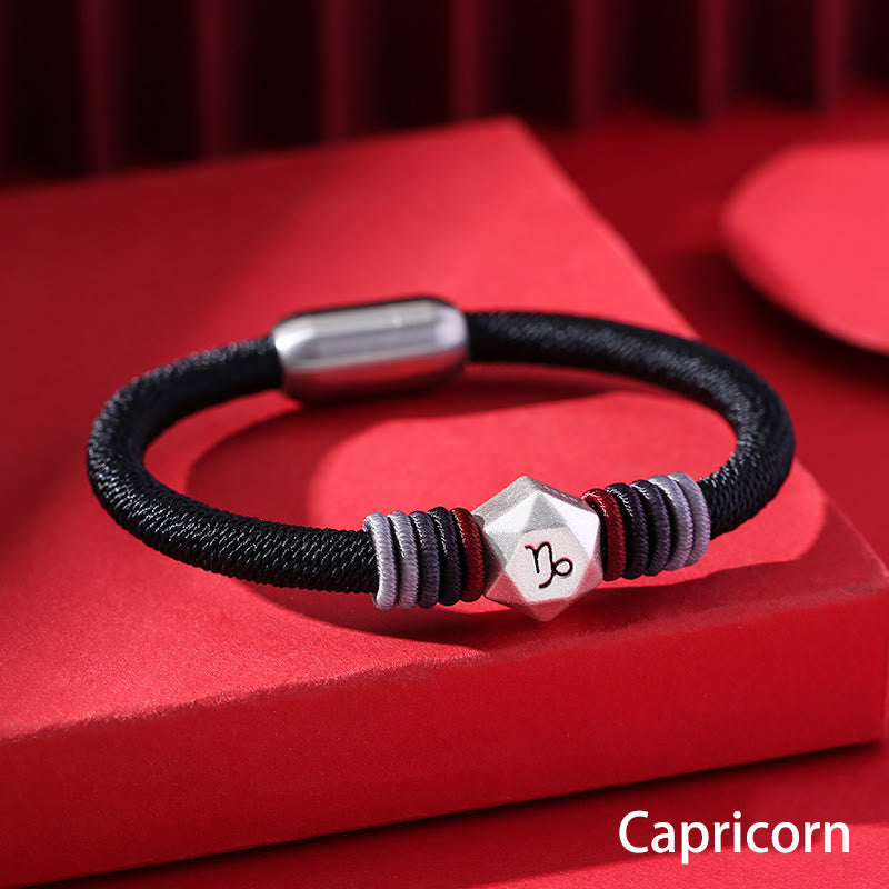 999 Sterling Silver 12 Constellations of the Zodiac Blessing Handmade String Bracelet - Image 17