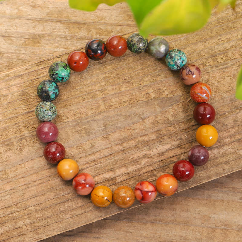 108 Mala Beads Mookaite Emotional Growth Bracelet Tassel Necklace Pendant - Image 3