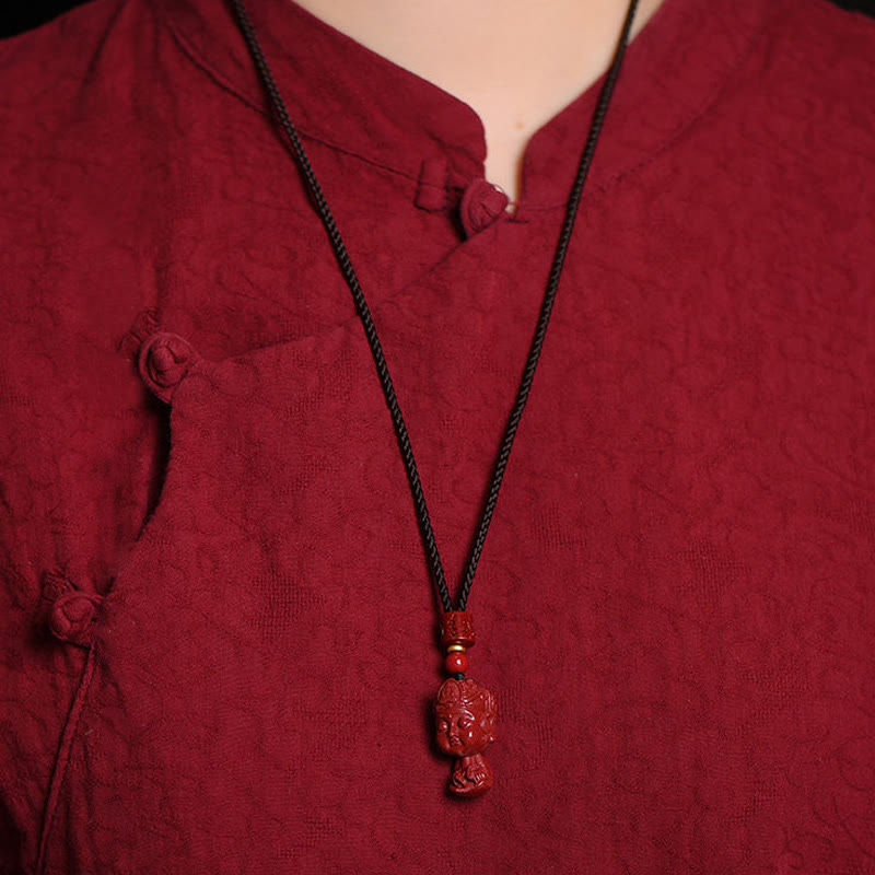 Chinese Zodiac Natal Buddha Natural Cinnabar Amulet Keep Away Evil Spirits Necklace Pendant - Image 16