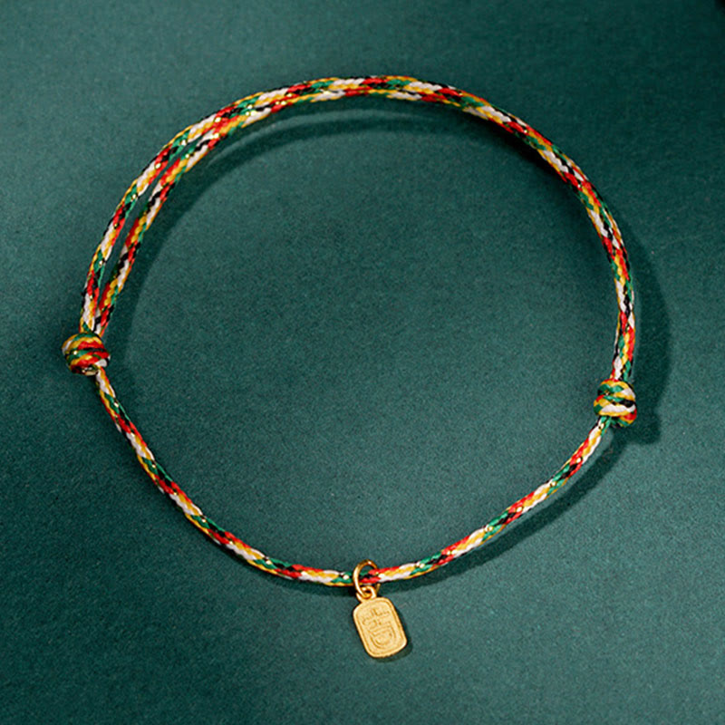 Auspicious Fu Character Peace And Joy Luck Handmade Multicolored Child Adult Bracelet - Image 3