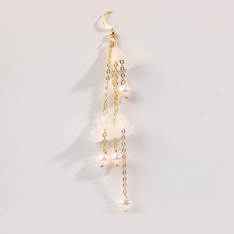 Pearl Flower Petals Luck Drop Earrings - Image 6