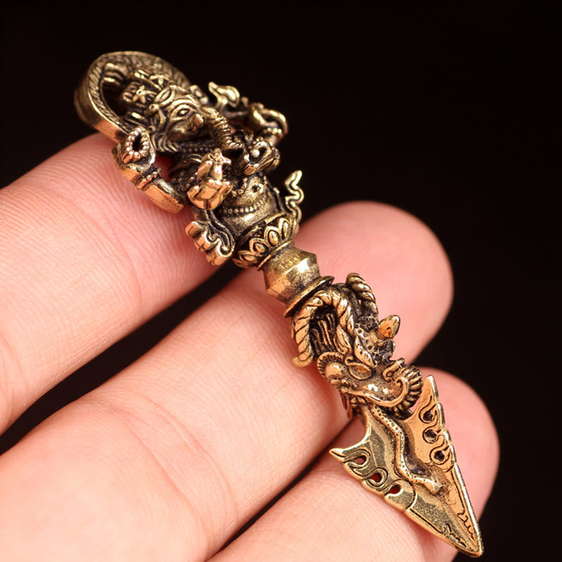 Tibetan Ganesh Ganpati Elephant God of Wealth Dorje Vajra Spiritual Power Necklace Pendant - Image 10