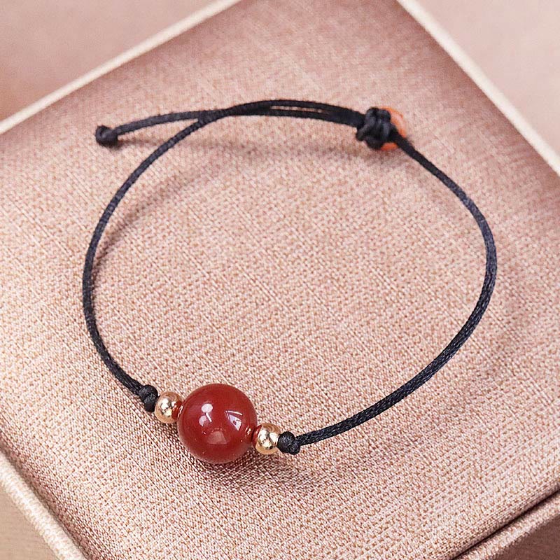 Natural Red Agate Chalcedony Self-acceptance Confidence String Bead Bracelet Necklace Pendant - Image 11