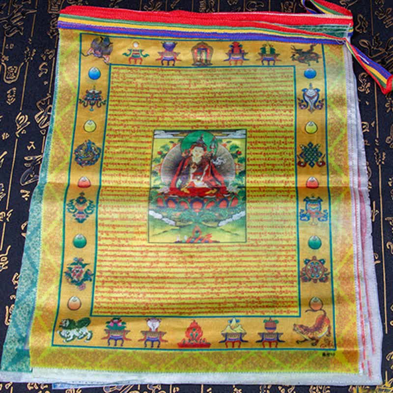 Tibetan 5 Colors Windhorse Buddha Tara Scriptures Healing Auspicious Outdoor Prayer Flag - Image 8