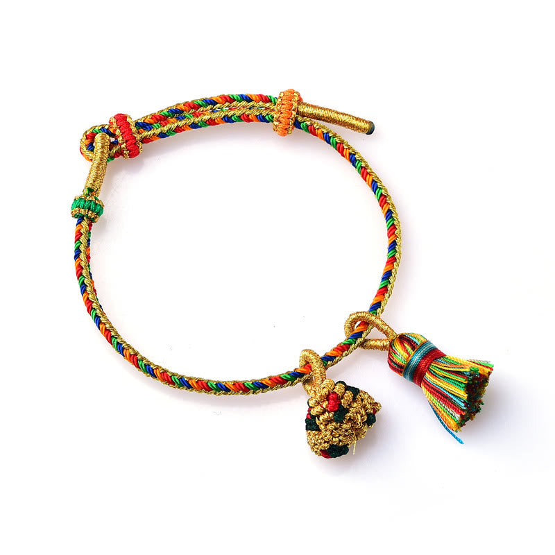 Colorful Rope Luck Handmade Zongzi Golden Ball Charm Bracelet - Image 15