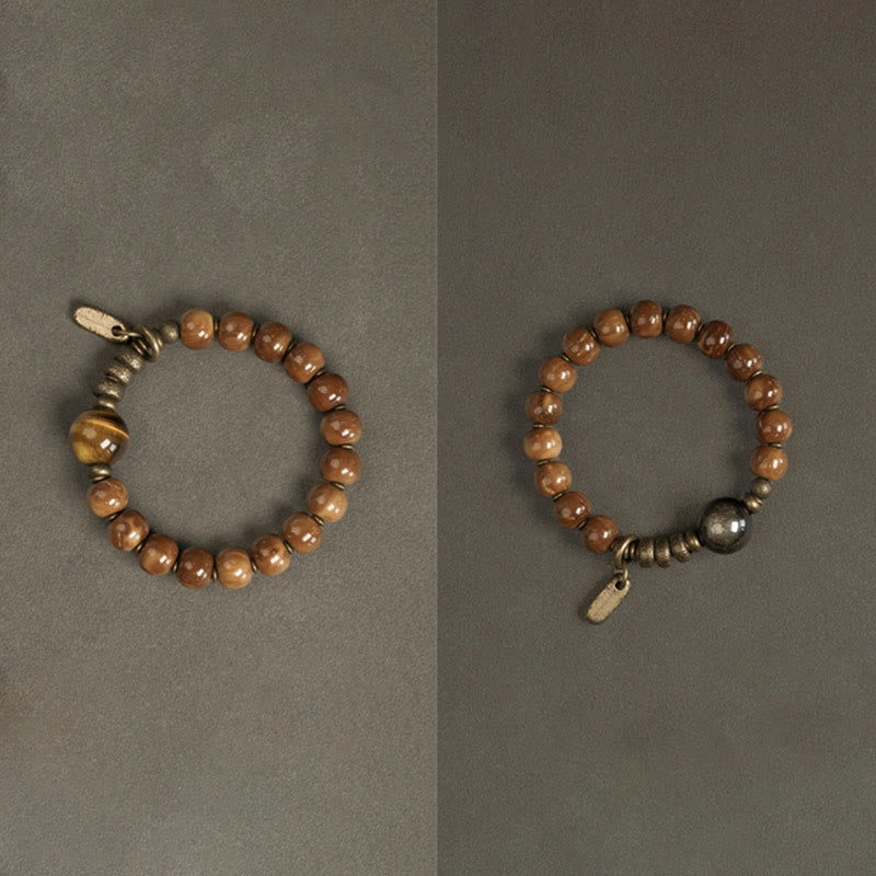 Kuka Seed Tiger Eye Gold Sheen Obsidian Copper Wealth Luck Bracelet - Image 15
