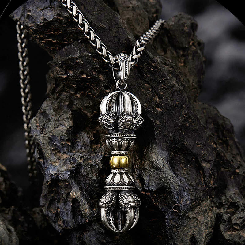 Tibetan Dorje Vajra Design Wealth Necklace Pendant