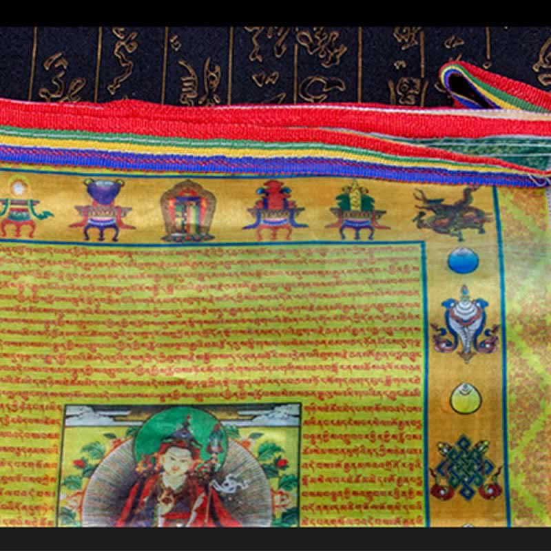 Tibetan 5 Colors Windhorse Buddha Tara Scriptures Healing Auspicious Outdoor Prayer Flag - Image 6