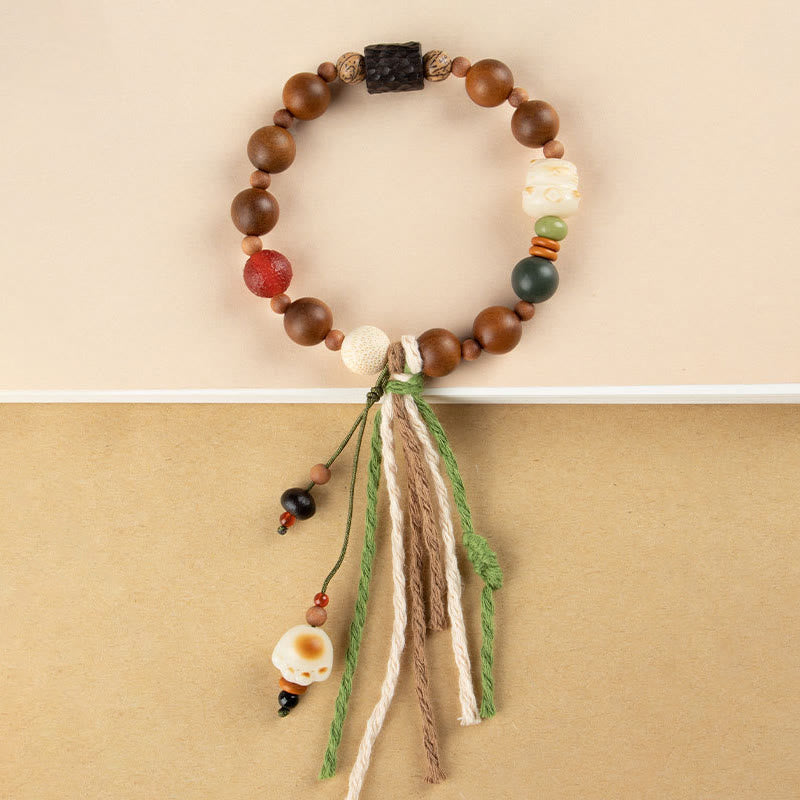 Lightning Strike Wood Bodhi Seed Cat Paw Claw Auspiciousness Protection Tassel Bracelet - Image 6