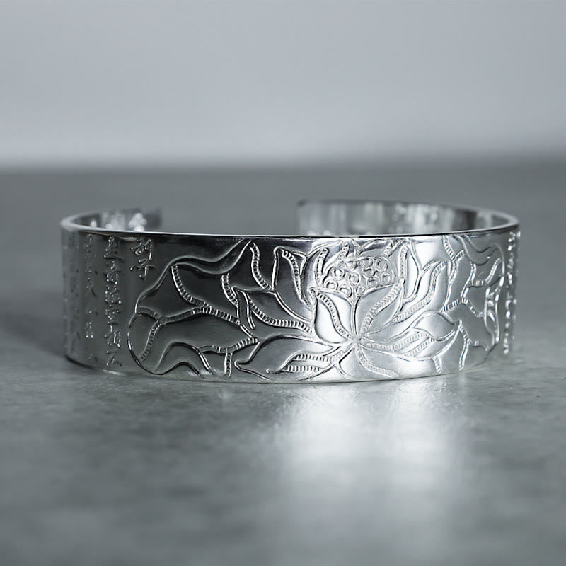 Tibetan Lotus White Copper Luck Bracelet - Image 12