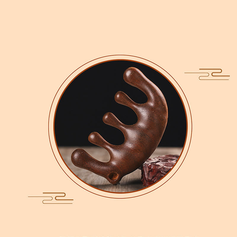 Simple Green Sandalwood Soothing Tassel Massage Comb - Image 13