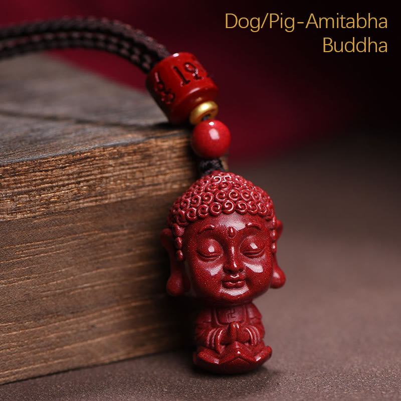 Chinese Zodiac Natal Buddha Natural Cinnabar Amulet Keep Away Evil Spirits Necklace Pendant - Image 20