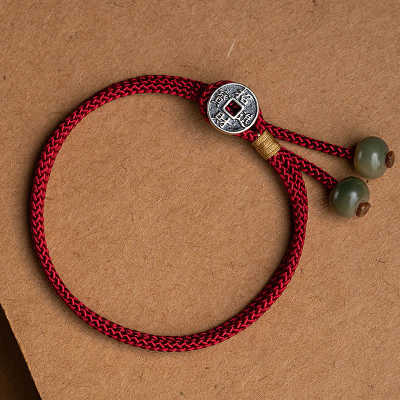 925 Sterling Silver Handmade Chinese Zodiac Natal Buddha Cyan Bodhi Seed Protection Braided Red String Bracelet - Image 14