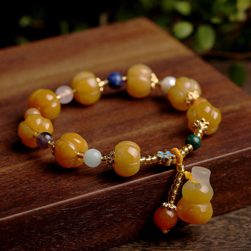 Golden Silk Jade Pixiu Wealth Bracelet