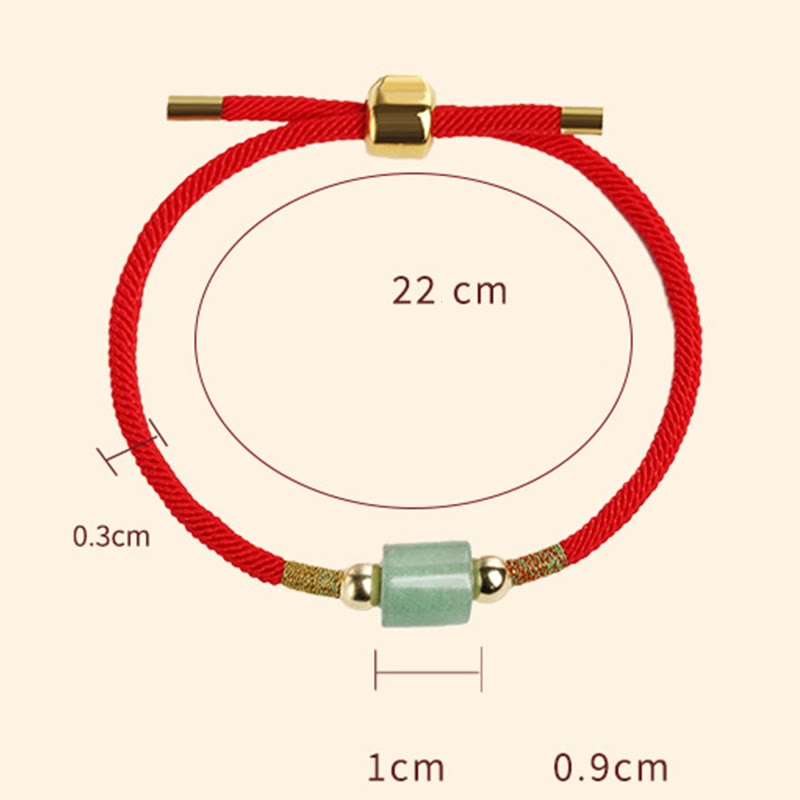 Tibet Handmade Green Aventurine Red Stone Malachite Luck Protection Braided Rope Bracelet - Image 8