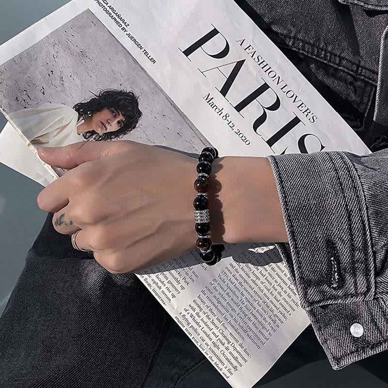 Natural Black Obsidian Tiger Eye Strength Fulfillment Bracelet - Image 17