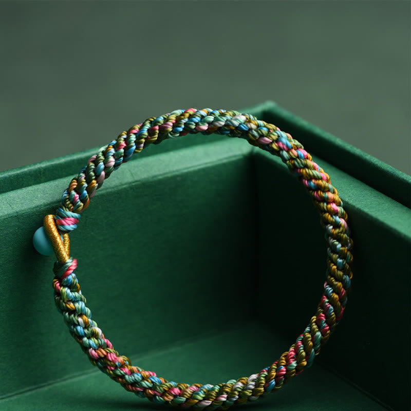 Colorful Rope Luck Handcrafted Braided Child Adult Bracelet - Image 4