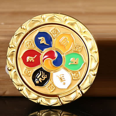 Tibetan Om Mani Padme Hum Peace Phone Ring Bracket Universal Phone Holder Decorations - Image 3