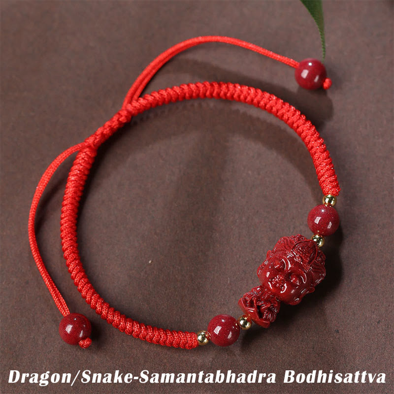 Chinese Zodiac Natal Buddha Cinnabar Amulet Blessing String Bracelet - Image 8