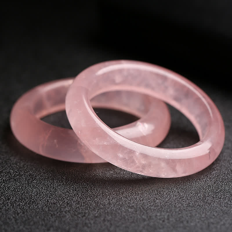 Natural Rose Quartz Love Caring Bracelet Bangle