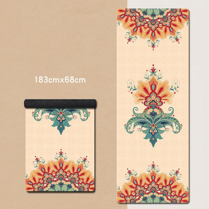 Tibetan Mandala Elephant Lotus Koi Fish Mindful Natural Rubber Yoga Mat Decoration - Image 5