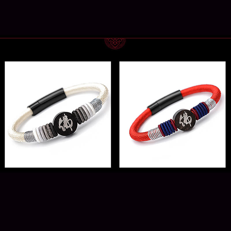 Buddha Character Ebony Handcrafted Rope Bracelet - Image 21