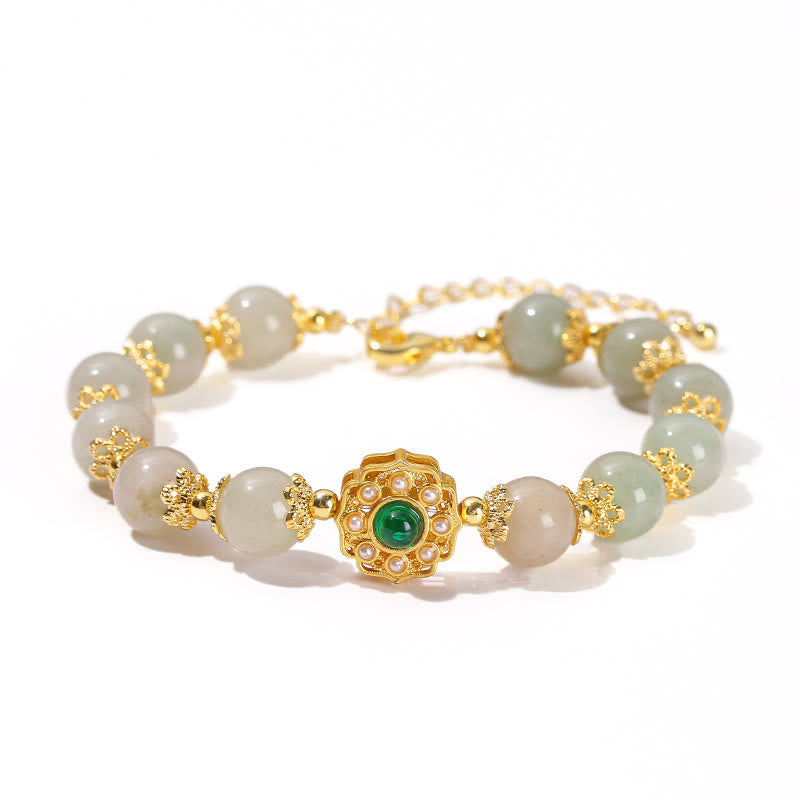Natural Jade Prosperity Bead Chain Bracelet