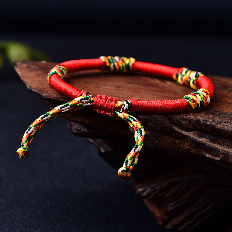 Tibetan Handmade Colorful King Kong Knot Lucky Protection Braid String Bracelet - Image 6