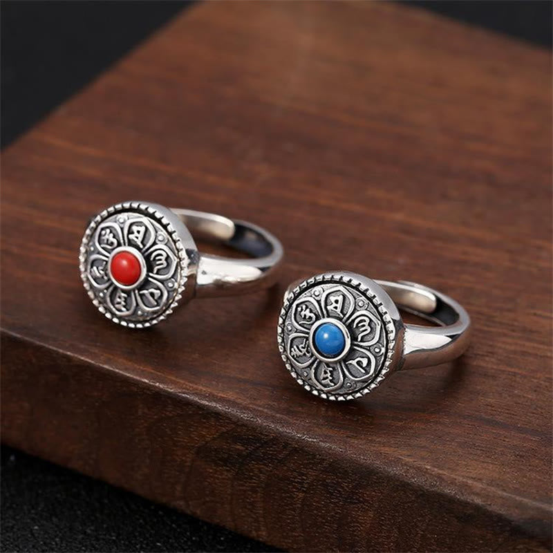 Tibetan Om Mani Padme Hum Peace Rotatable Ring