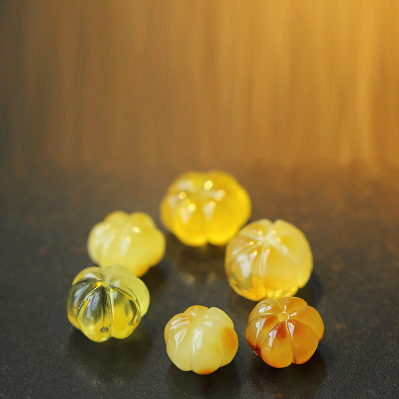 Natural Hetian Jade Pumpkin Amber Red Agate Crystal Prosperity Bracelet - Image 9