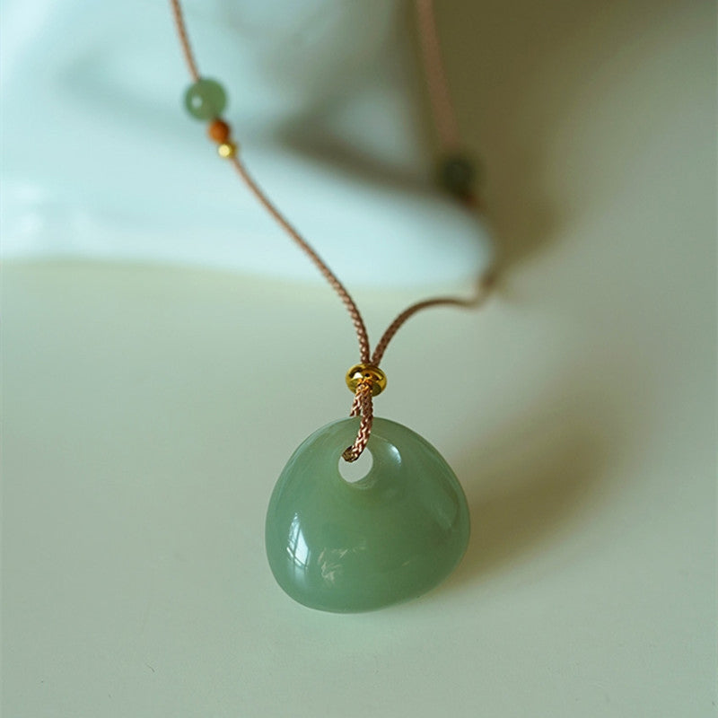 Natural Jade Luck Prosperity Necklace Pendant (Random Color) - Image 9