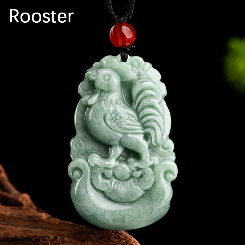 Natural Green Jade 12 Chinese Zodiac Luck Prosperity Necklace Pendant - Image 19
