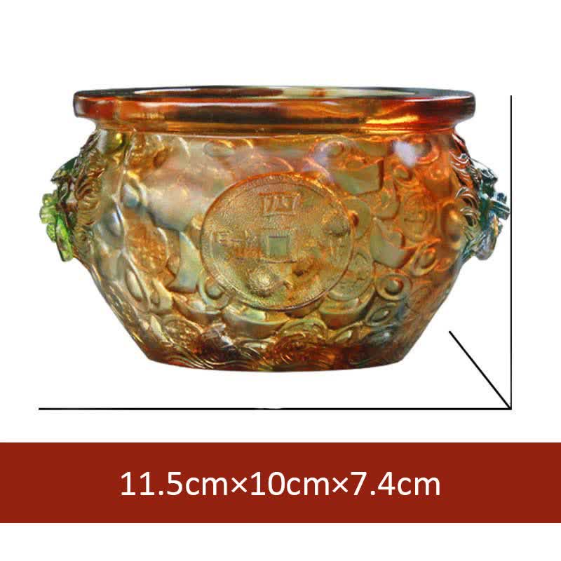 Handmade Liuli Crystal Treasure Bowl Art Piece Home Decoration - Image 7