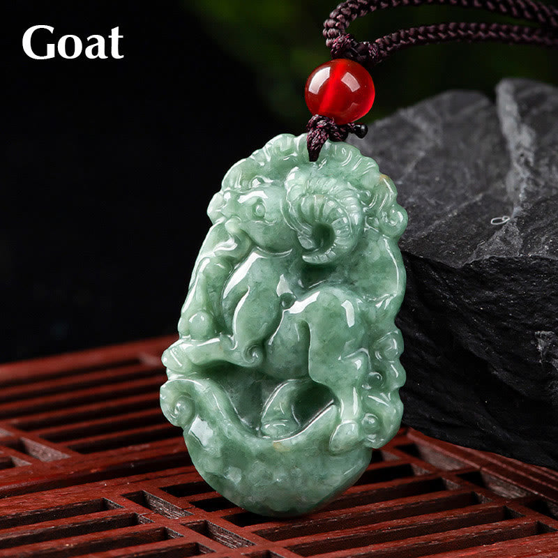Natural Jade 12 Chinese Zodiac Prosperity Necklace Pendant - Image 21