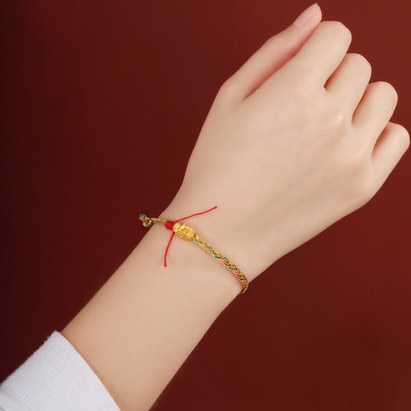 Year of the Dragon Handmade Colorful Dragon Carved Success Braided Bracelet - Image 11