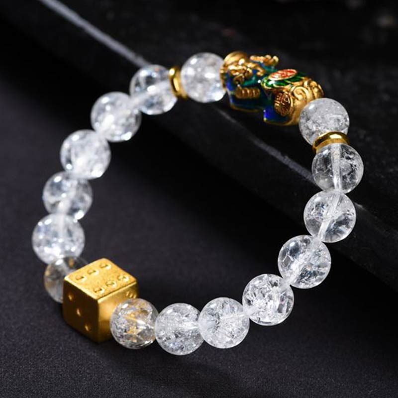 Color-Changing Pixiu White Crystal Dice Wealth Bracelet - Image 5