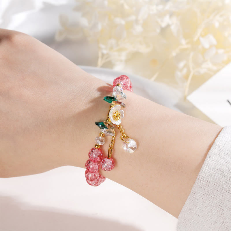 Simple Design Flower Charm Glass Bead Bracelet - Image 15