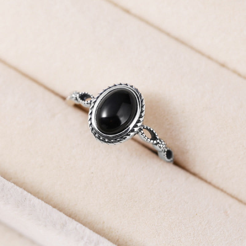 925 Sterling Silver Black Onyx Fortune Ring - Image 3