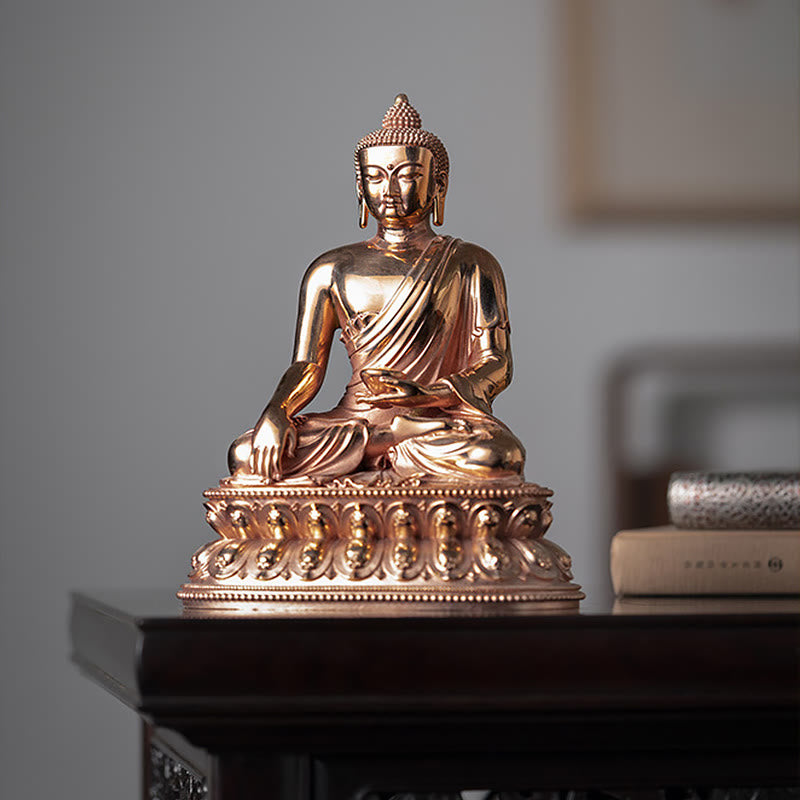 Gautama Shakyamuni Buddha Figurine Serenity Copper Statue Home Decoration - Image 5