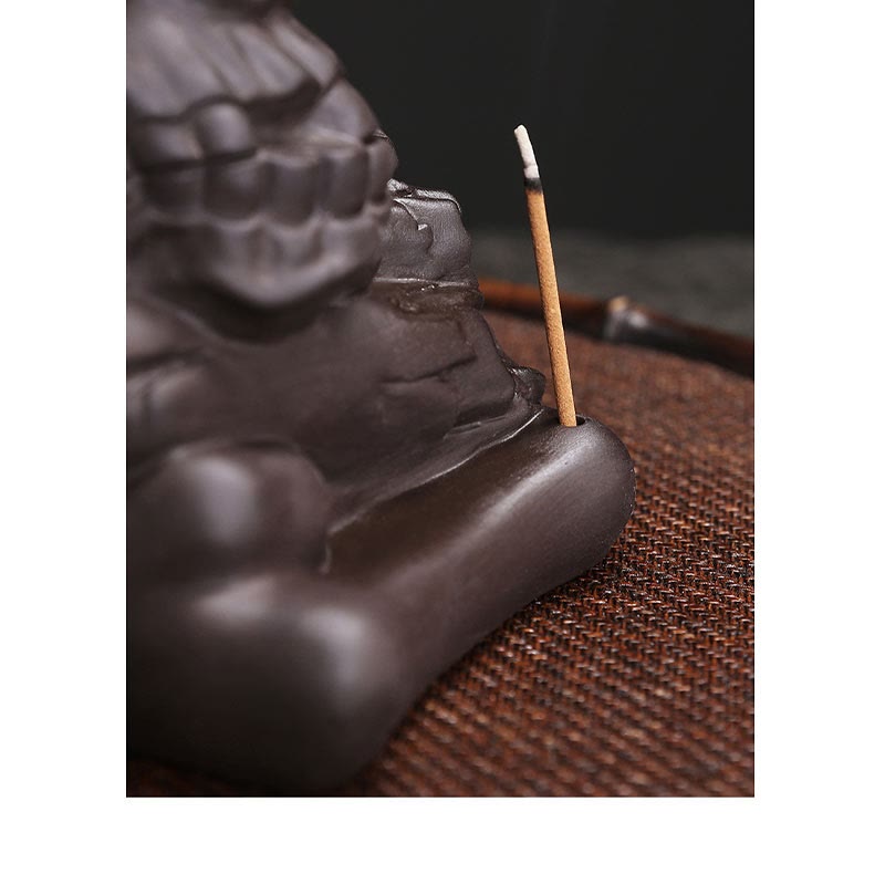 Halloween Skull Head Purple Clay Healing Incense Burner Decoration - Image 8