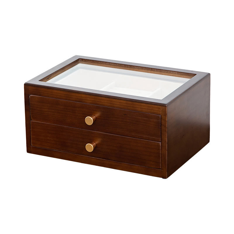 Retro Solid Wood Jewelry Box Jewelry Storage Box With Drawer - Image 20