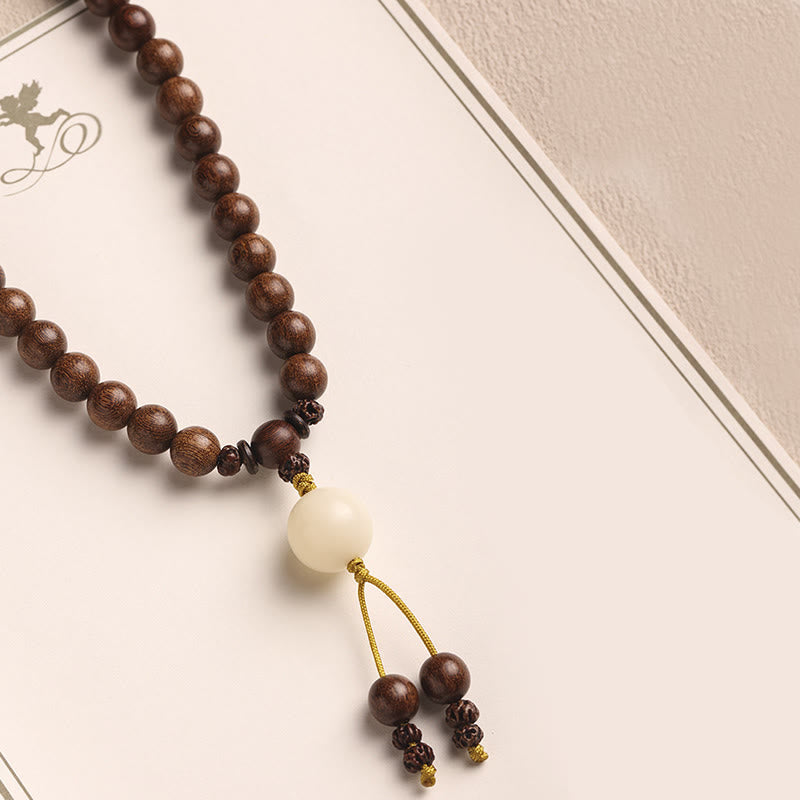 Sandalwood Small Leaf Red Sandalwood Bodhi Seed Purification Double Wrap Bracelet - Image 7