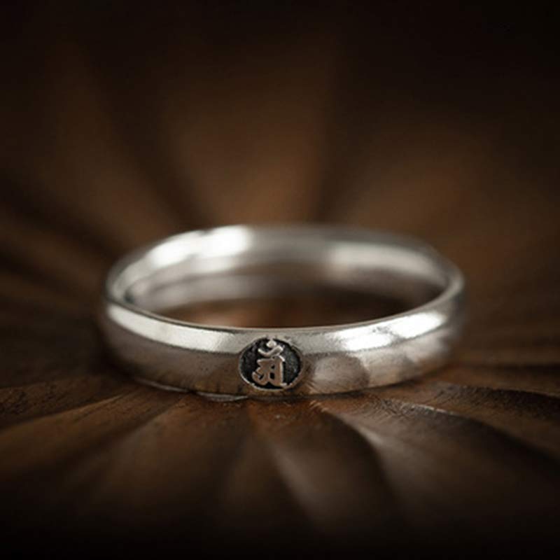 925 Sterling Silver Chinese Zodiac Natal Buddha Blessing Couple Ring - Image 18